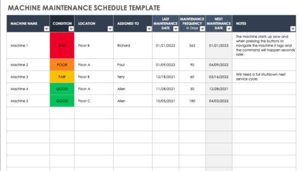 Maintenance Schedule Tracker